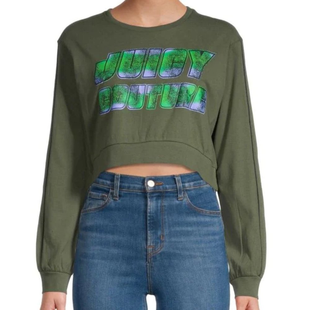 Juicy Couture Cropped Graffiti Logo Pullover NWT